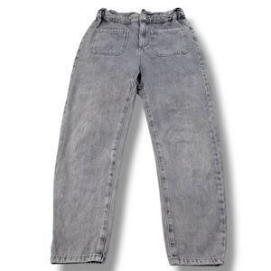 Zara Jeans Size 2 W28" x L26" Women's Zara Mom Jeans Paper Bag Waist Tapered Leg